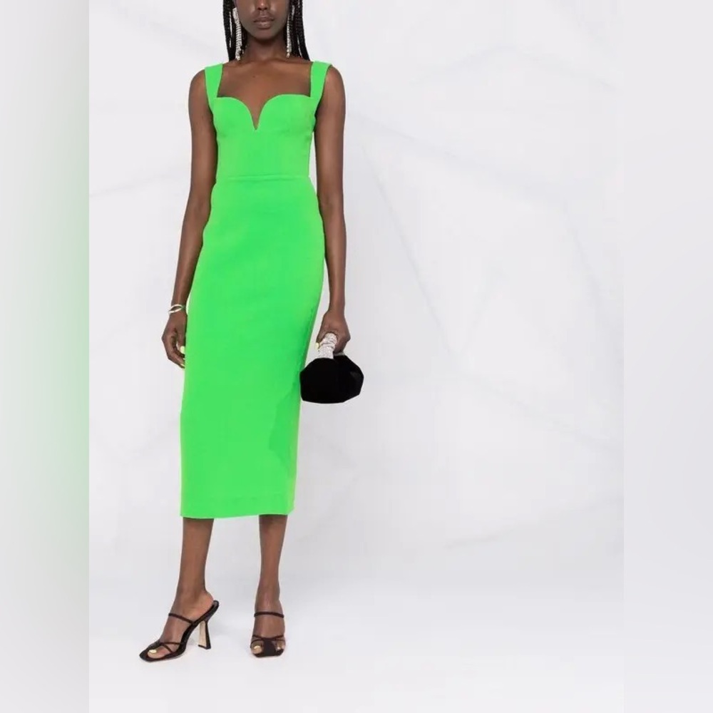 Alex Perry Neon Green Midi Dress